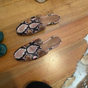 Madewell snakeskin slides